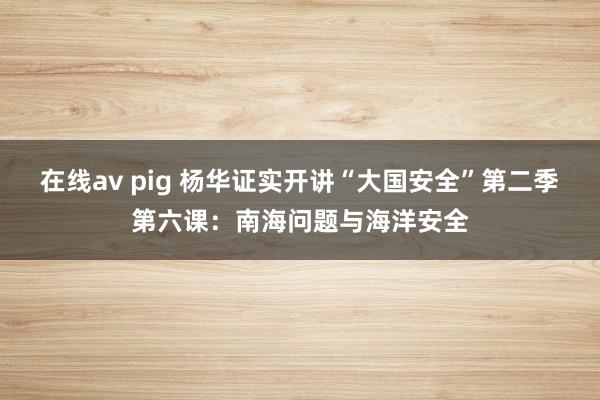 在线av pig 杨华证实开讲“大国安全”第二季第六课：南海问题与海洋安全